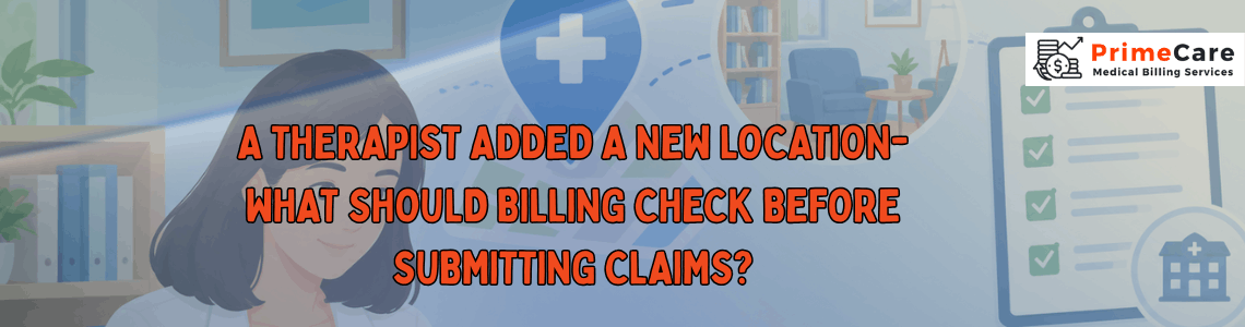 A Therapist Added a New Location—What Should Billing Check Before Submitting Claims