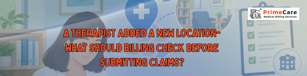 A Therapist Added a New Location—What Should Billing Check Before Submitting Claims