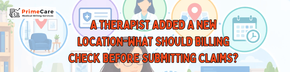 A Therapist Added a New Location—What Should Billing Check Before Submitting Claims